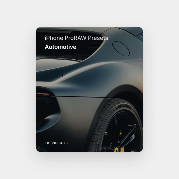 iPhone ProRAW Presets - Automotive Collection