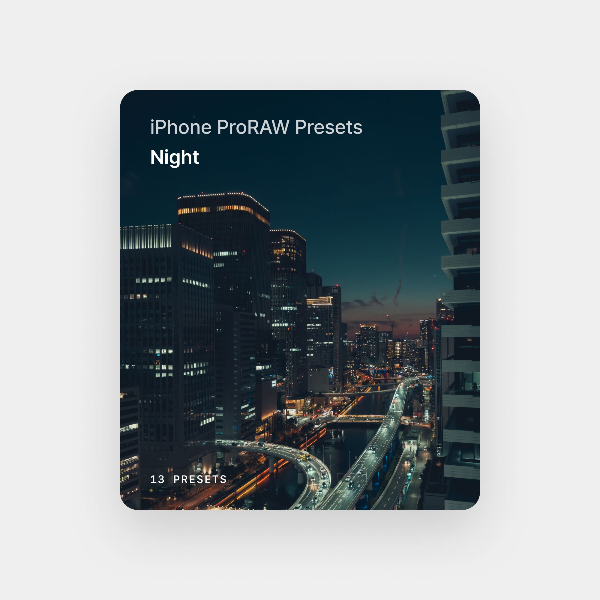 iPhone ProRAW Presets - Night Collection