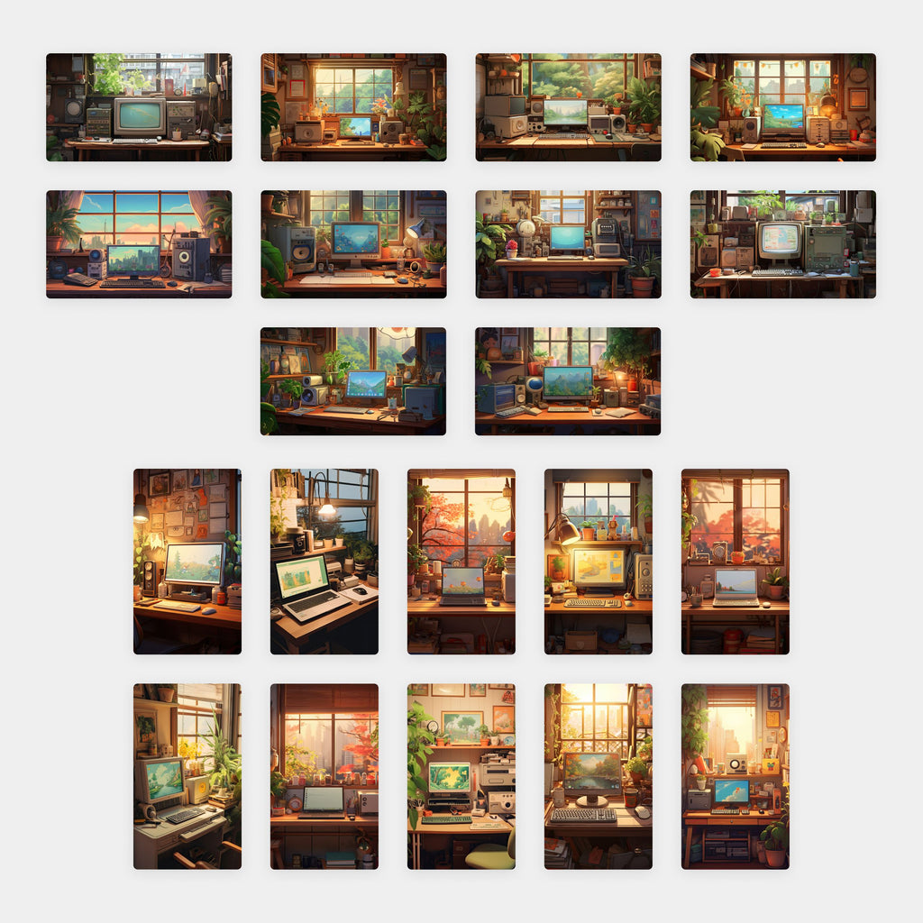 Lo Fi Setups Wallpaper Grid